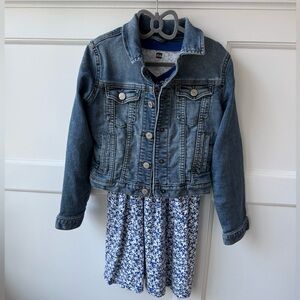 Girls size 8 outfit Tea Collection dress and Gap denim jacket